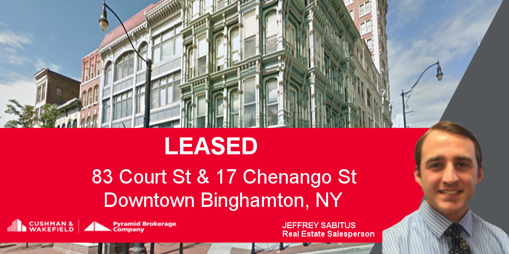 Jeff Sabitus of Pyramid Brokerage Binghamton facilitates two downtown CBD retail leases