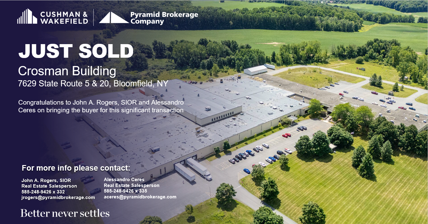 7629 State Route 5 & 20 industrial building in Bloomfield NY sold by Pyramid Brokerage Company