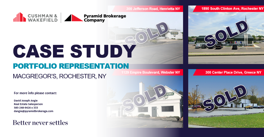 MacGregor’s restaurant portfolio representation in Rochester NY completed by Pyramid Brokerage Company